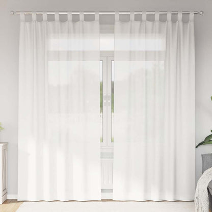 Voile Curtains with Loops 2 pcs White 140x225 cm