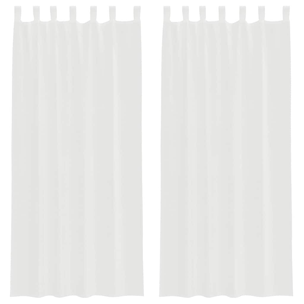 Voile Curtains with Loops 2 pcs White 140x245 cm