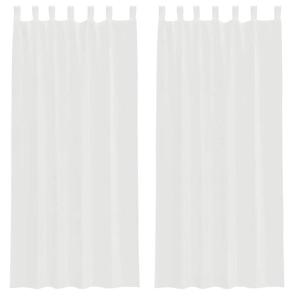 Voile Curtains with Loops 2 pcs White 140x245 cm