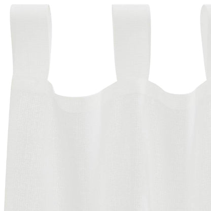 Voile Curtains with Loops 2 pcs White 140x245 cm