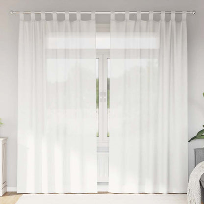 Voile Curtains with Loops 2 pcs White 140x245 cm