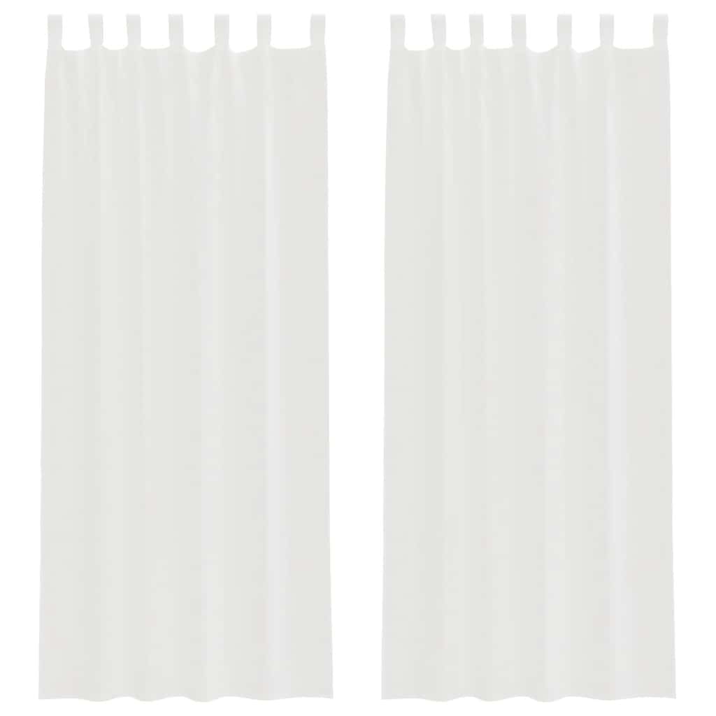 Voile Curtains with Loops 2 pcs White 140x260 cm