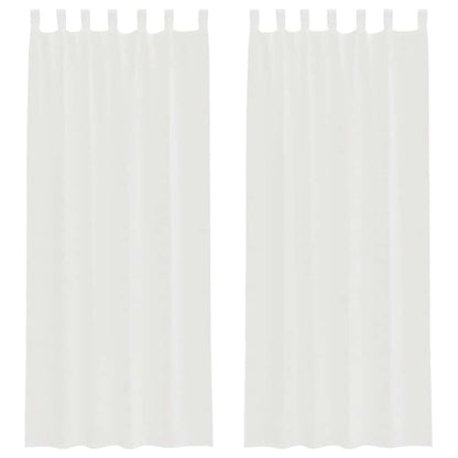 Voile Curtains with Loops 2 pcs White 140x260 cm