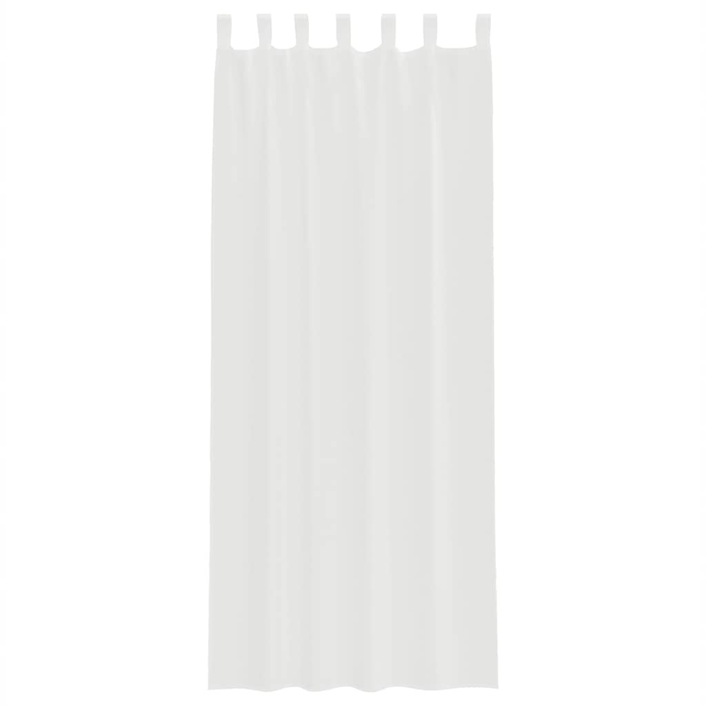 Voile Curtains with Loops 2 pcs White 140x260 cm
