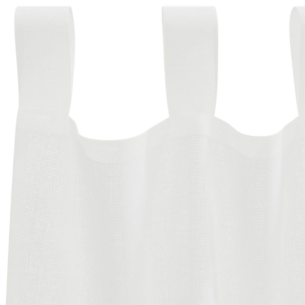 Voile Curtains with Loops 2 pcs White 140x260 cm
