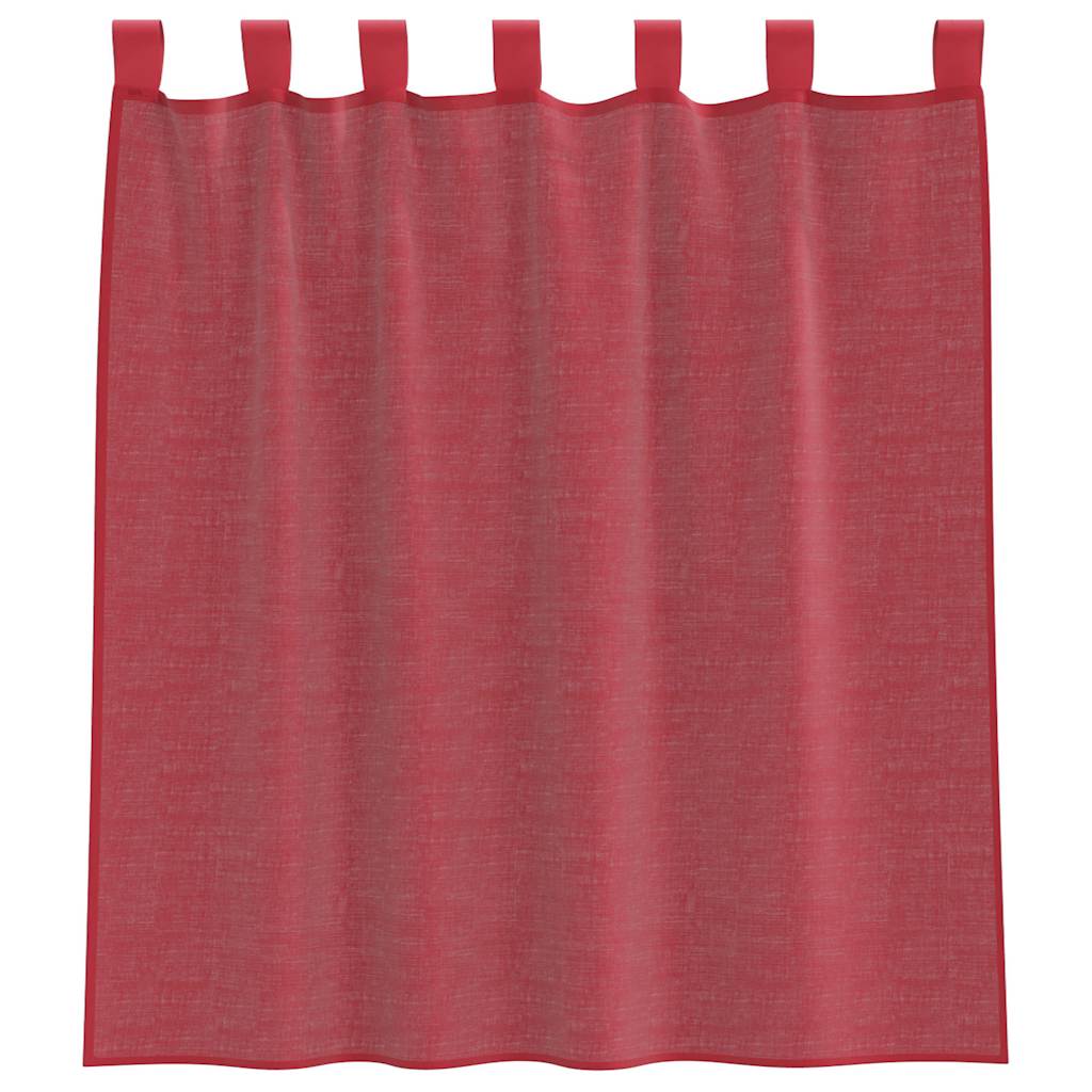 Voile Curtains with Loops 2 pcs Wine Red 140x140 cm