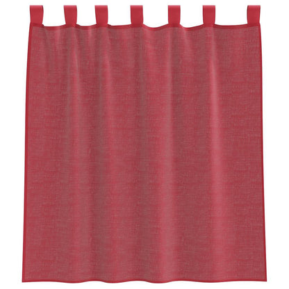 Voile Curtains with Loops 2 pcs Wine Red 140x140 cm