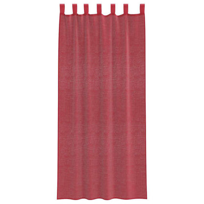 Voile Curtains with Loops 2 pcs Wine Red 140x225 cm