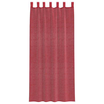 Voile Curtains with Loops 2 pcs Wine Red 140x245 cm