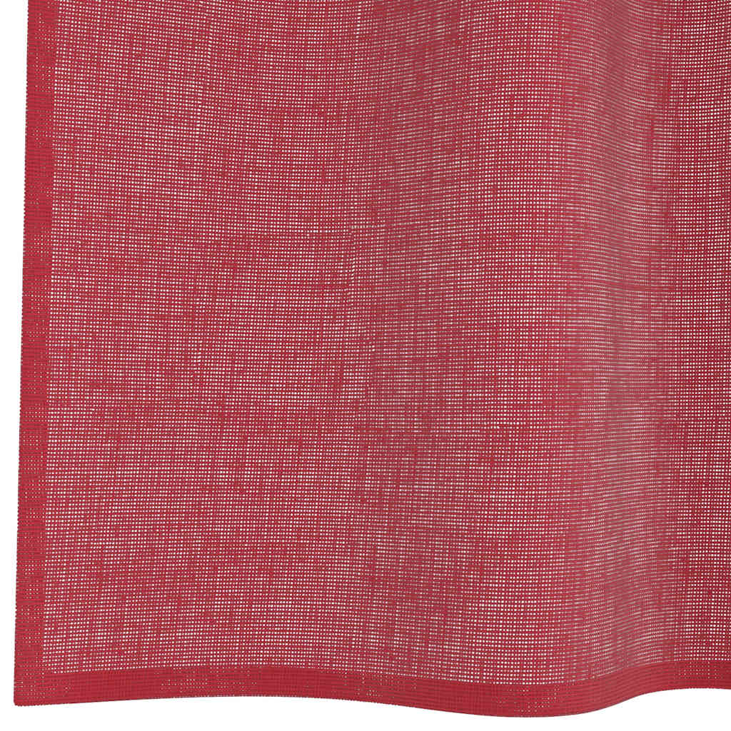 Voile Curtains with Loops 2 pcs Wine Red 140x260 cm