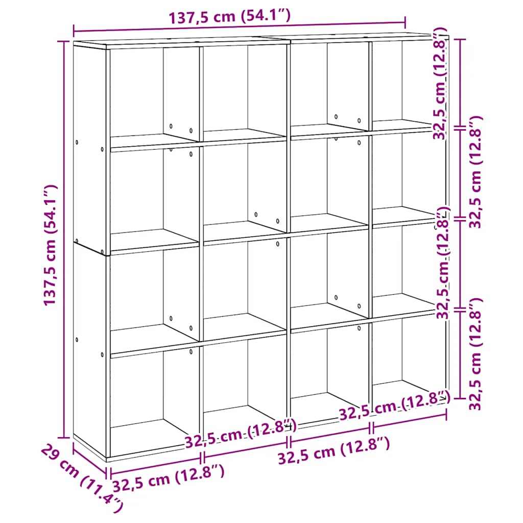 Book Cabinet Artisian Oak 102x29x143 cm Engineered Wood