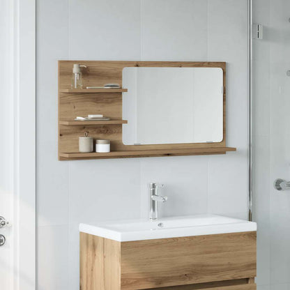 Bathroom Mirror Cabinet Artisan Oak 90x11x45 cm Engineered Wood