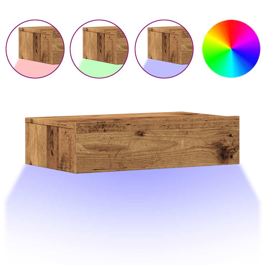 TV Cabinets with LED Lights 2 pcs Old Wood 60x35x15.5 cm