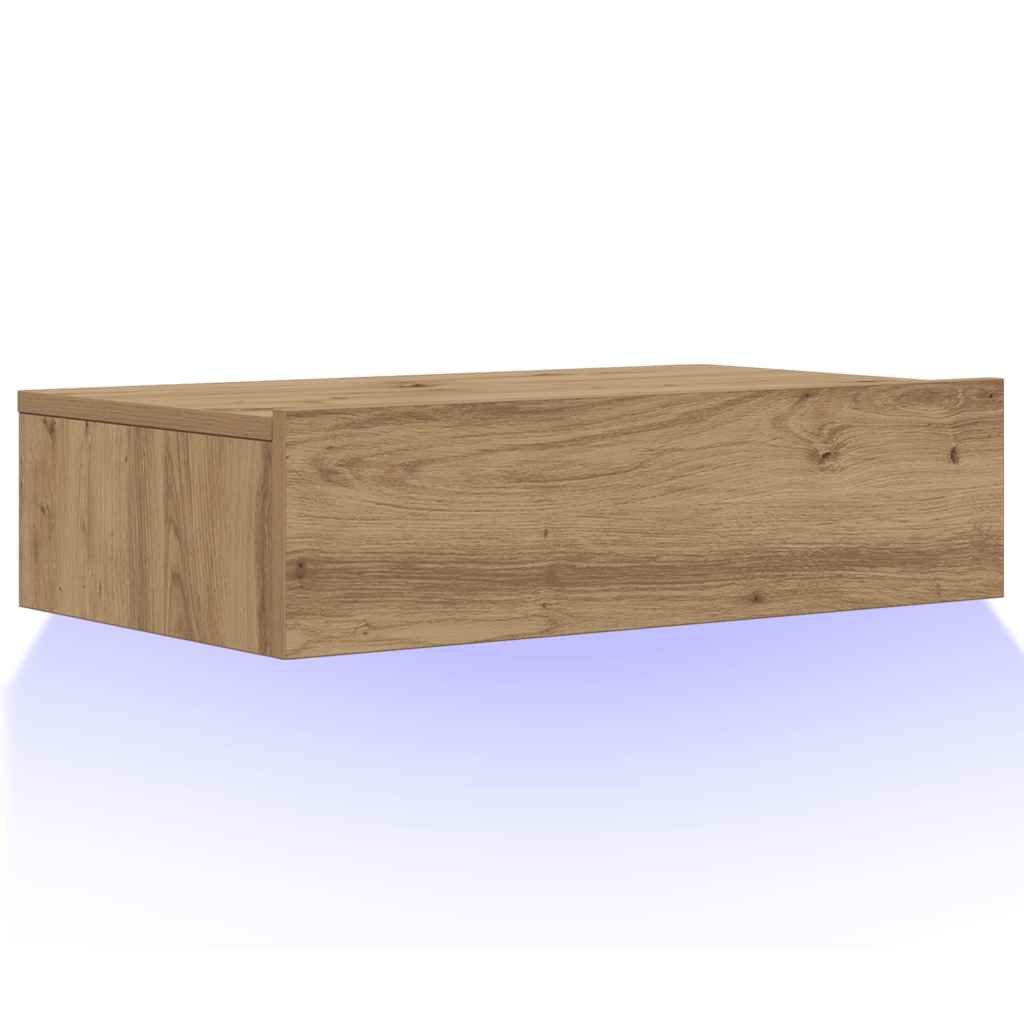 TV Cabinet with LED Lights Artisan Oak 60x35x15.5 cm