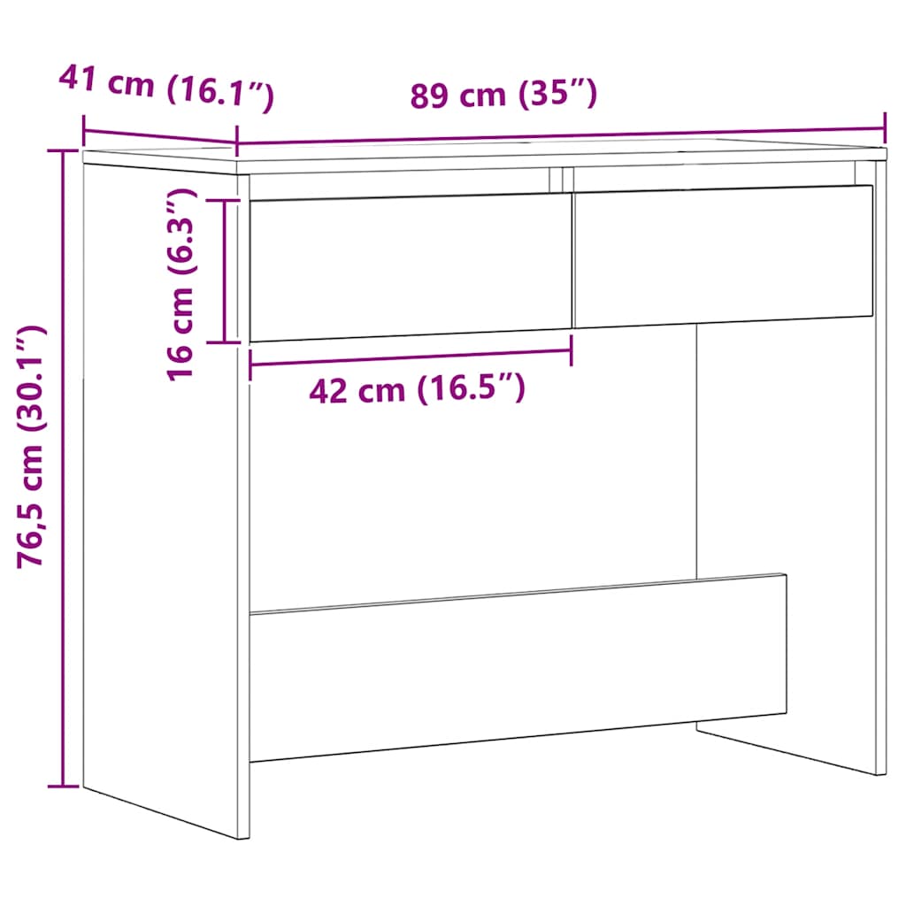 Console Table Artisan Oak 89x41x76.5 cm Engineered Wood