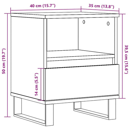 Bedside Cabinet Old Wood 40x35x50 cm Engineered Wood