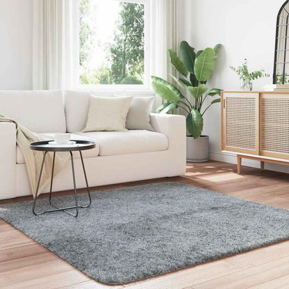Shaggy Rug High Pile NAVARRA Light Grey 160x160 cm Polyester
