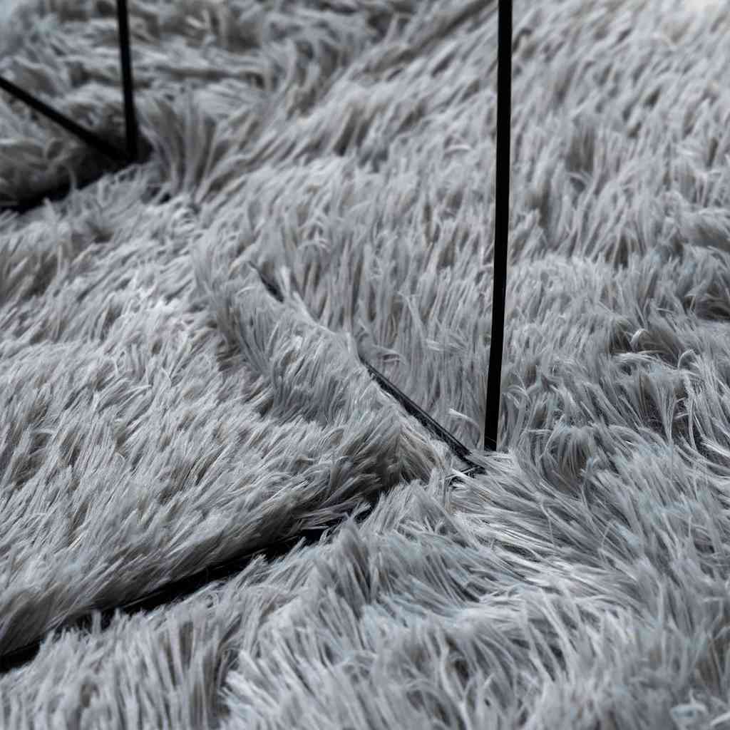 Shaggy Rug High Pile NAVARRA Light Grey 160x160 cm Polyester