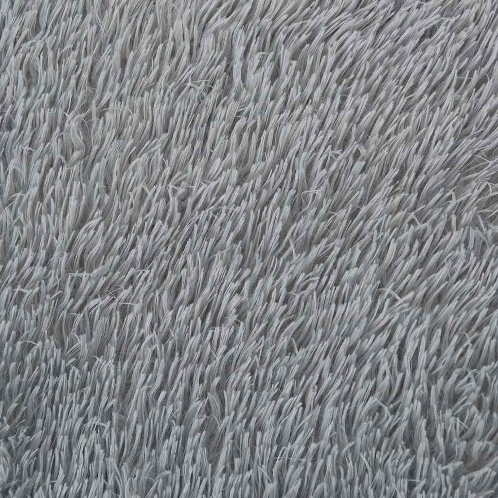 Shaggy Rug High Pile NAVARRA Light Grey 160x160 cm Polyester
