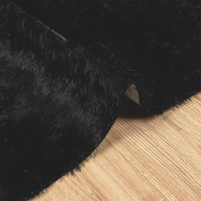 Shaggy Rug High Pile NAVARRA Black 200x200 cm Polyester
