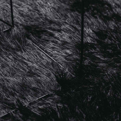 Shaggy Rug High Pile NAVARRA Black 200x200 cm Polyester