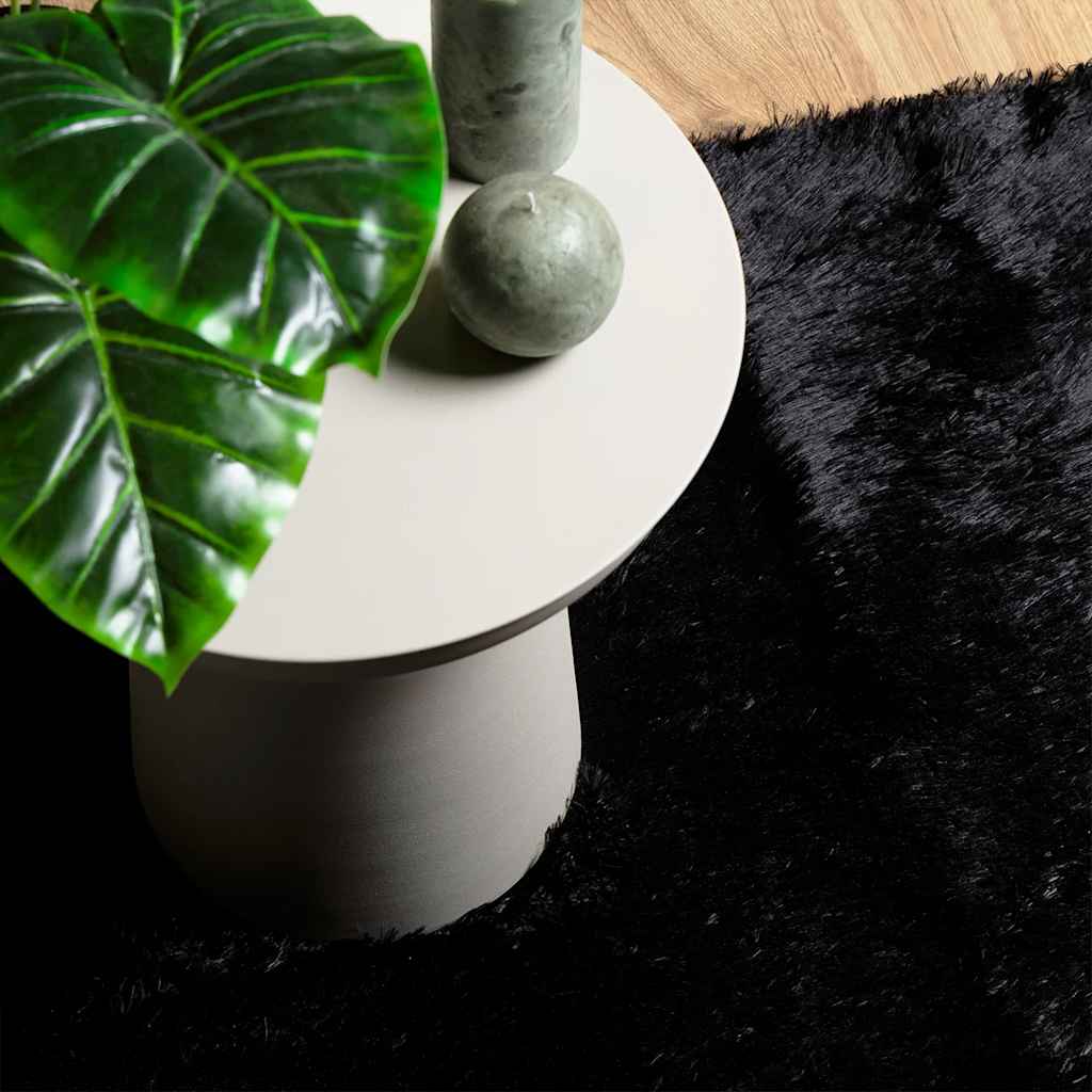 Shaggy Rug High Pile NAVARRA Black 200x200 cm Polyester