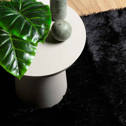 Shaggy Rug High Pile NAVARRA Black 200x200 cm Polyester
