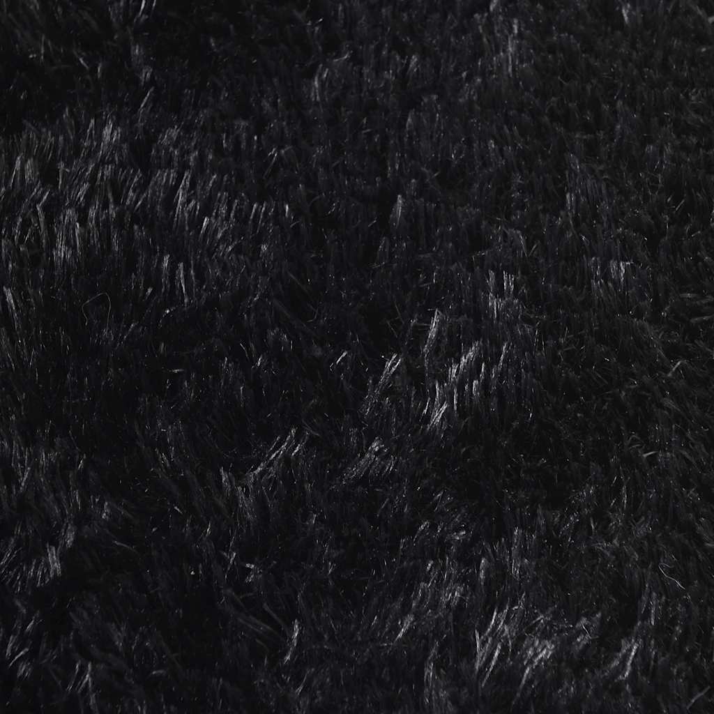 Shaggy Rug High Pile NAVARRA Black 200x200 cm Polyester