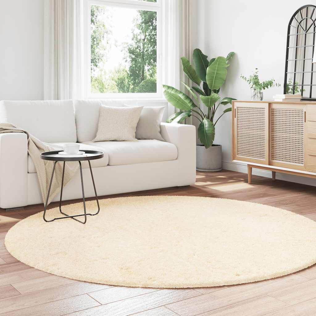 Shaggy Rug High Pile NAVARRA Cream 200x200 cm Polyester