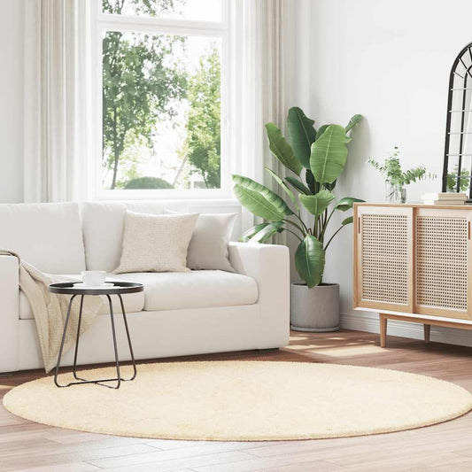 Shaggy Rug High Pile NAVARRA Cream 200x200 cm Polyester