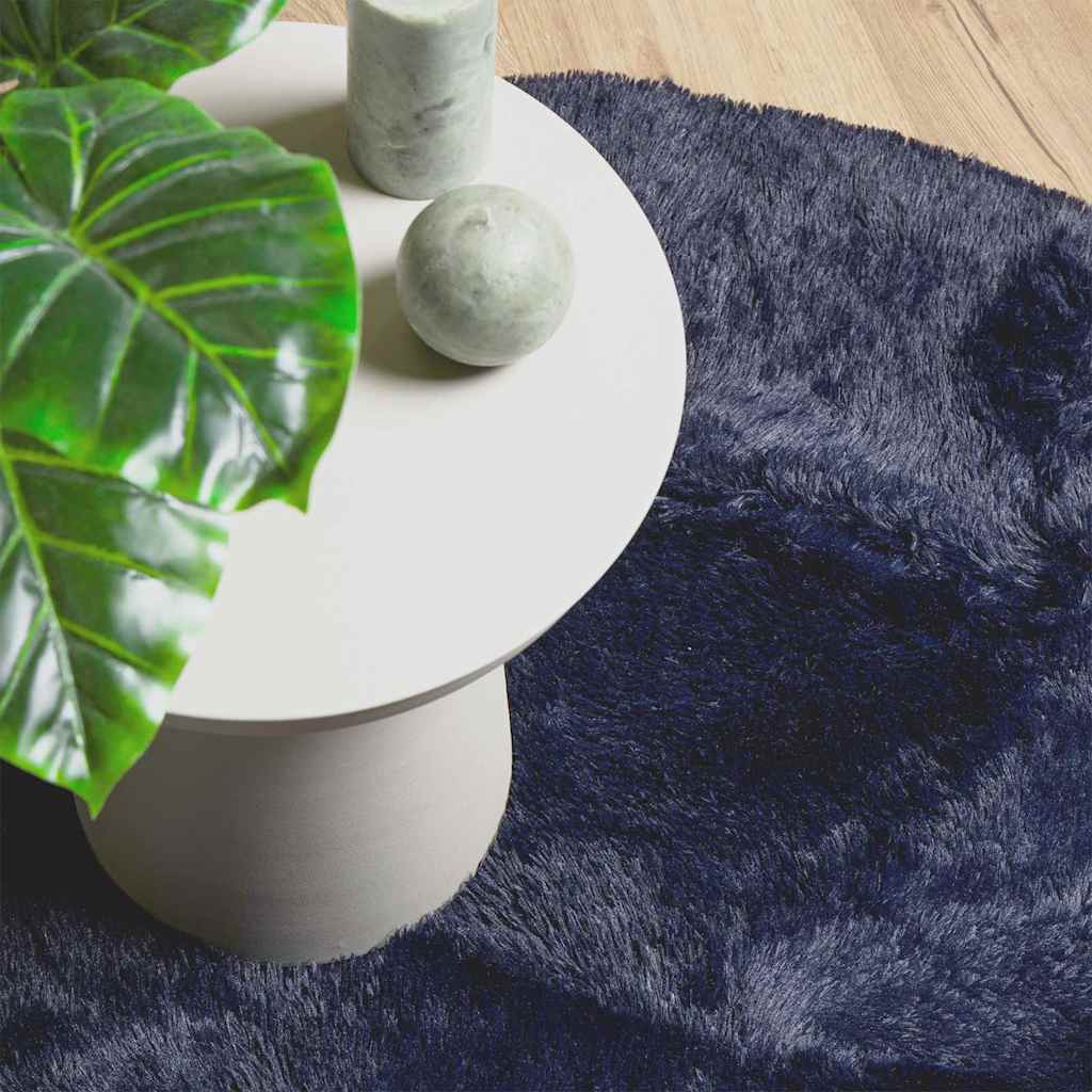 Shaggy Rug High Pile NAVARRA Navy 200x200 cm Polyester