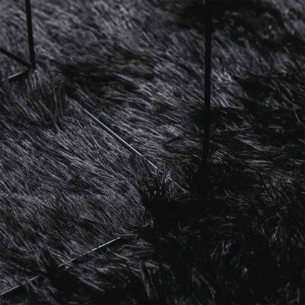 Shaggy Rug High Pile NAVARRA Black 300x200 cm Polyester