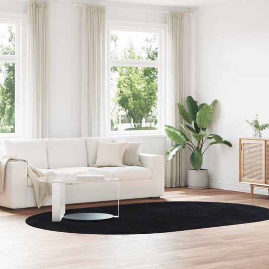 Shaggy Rug High Pile NAVARRA Black 300x200 cm Polyester