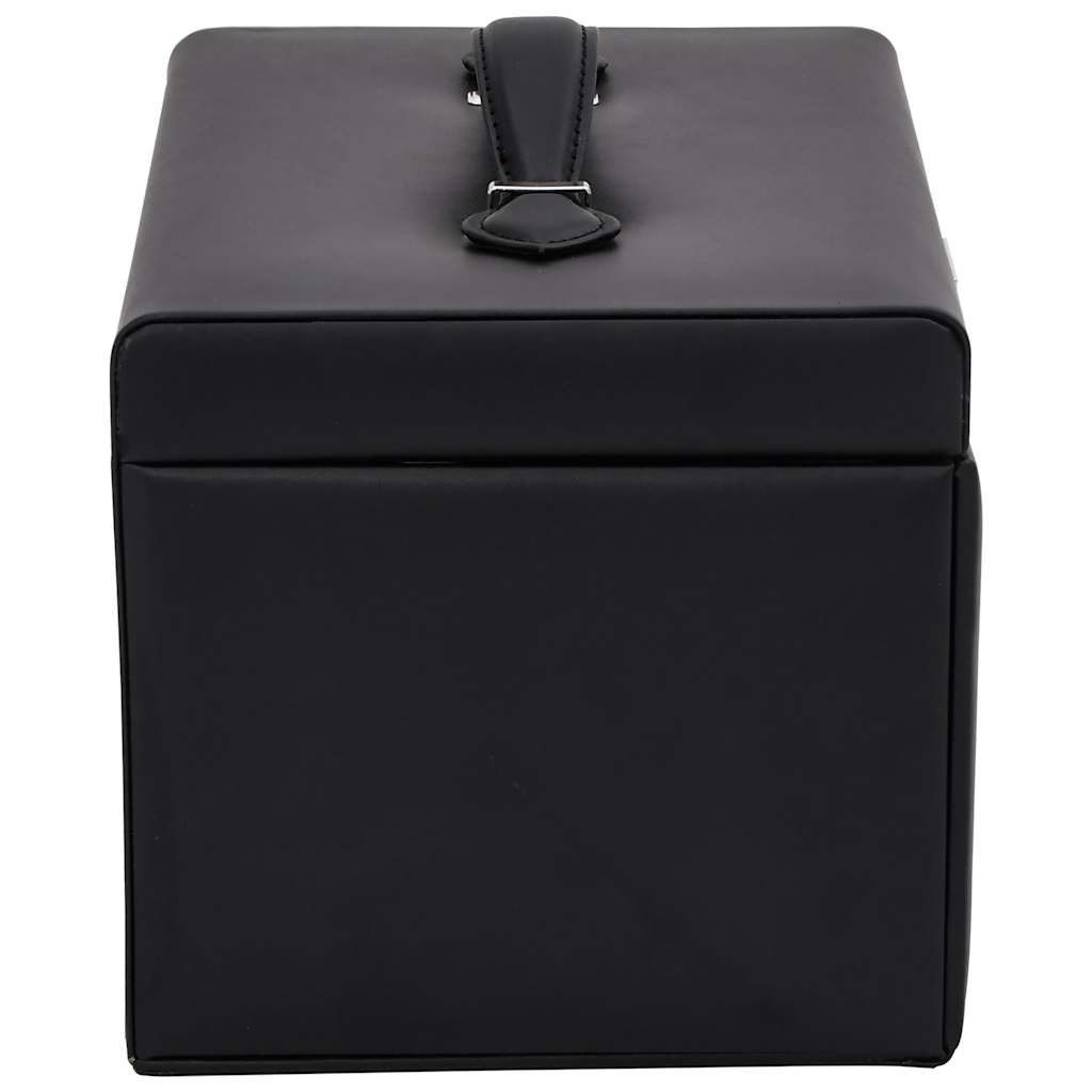 Jewellery Box 3-Layer with Mirror Lockable Black 26x18x17.5 cm