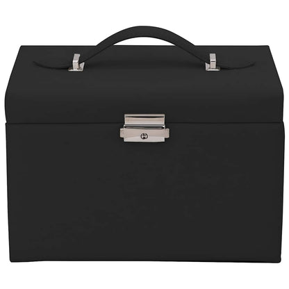 Jewellery Box 4-Layer with Mirror Lockable Black 22.5x17.5x16.5 cm