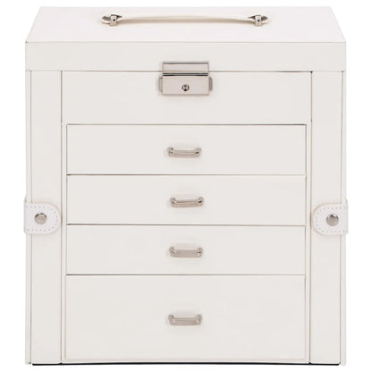 Jewellery Box 5-Layer with Mirror Lockable White
