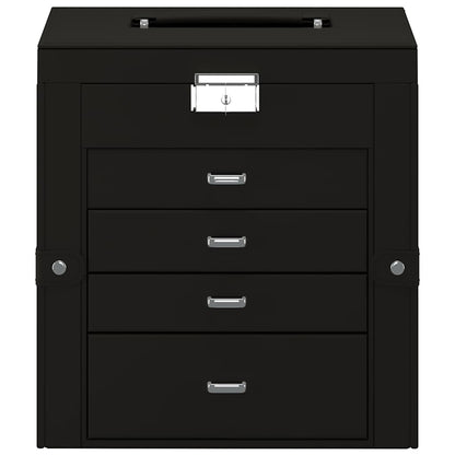 Jewellery Box 5-Layer with Mirror Lockable Black