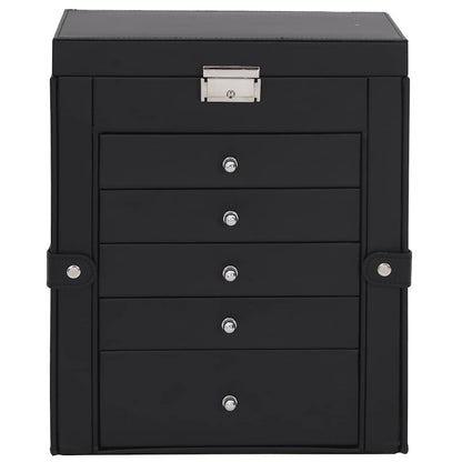 Jewellery Box 6-Layer with Mirror Lockable Black