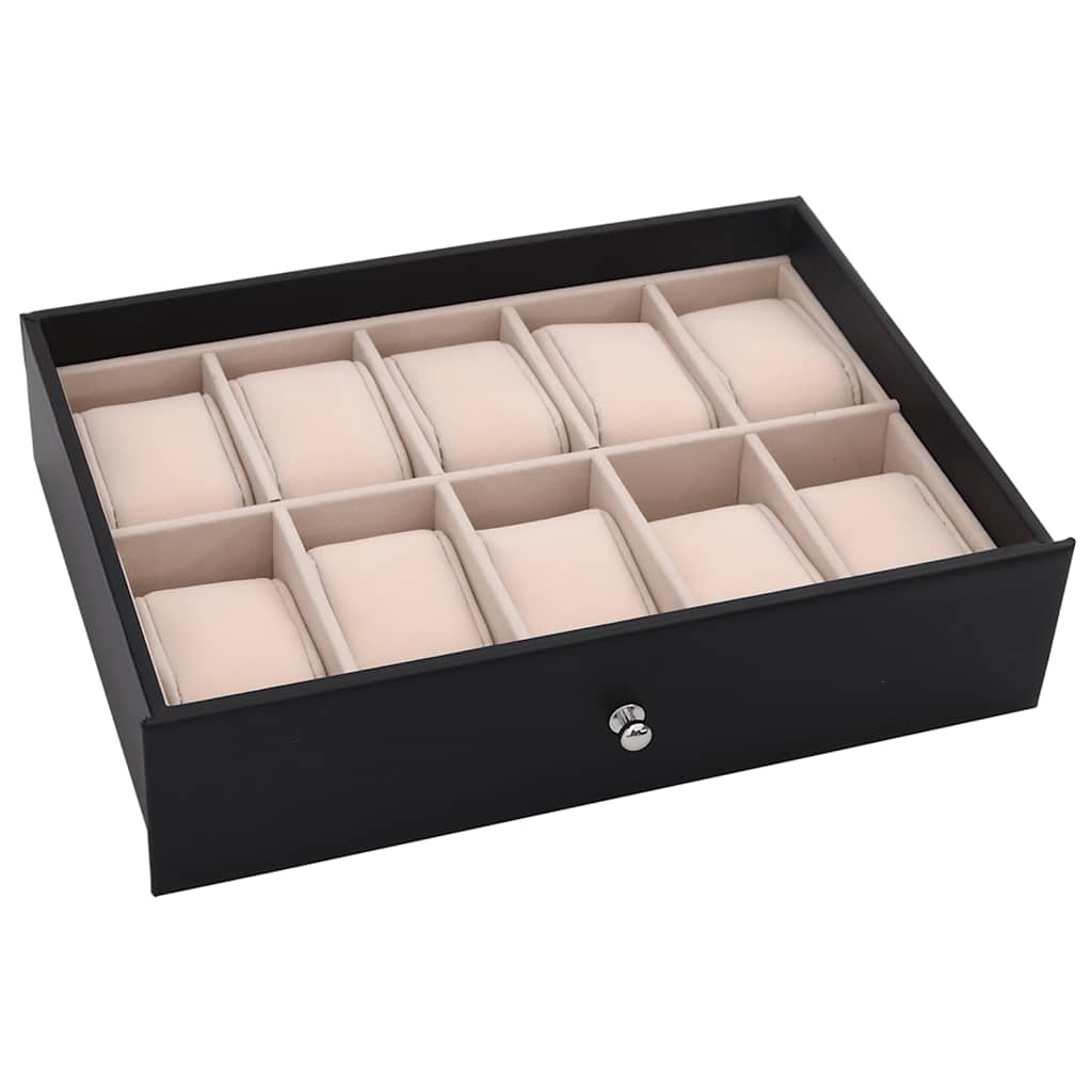 Jewellery Box 10-Layer with Watch Holders Black 29x20.5x40.5 cm