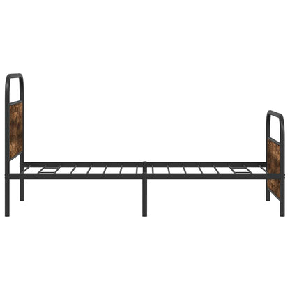 Bed Frame Without Mattress 90x200 cm Smoked Oak Engineered Wood