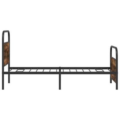 Bed Frame Without Mattress 107x203 cm Smoked Oak Engineered Wood