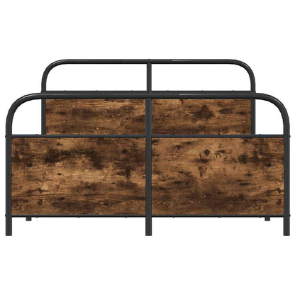 Bed Frame Without Mattress 120x200 cm Smoked Oak Engineered Wood