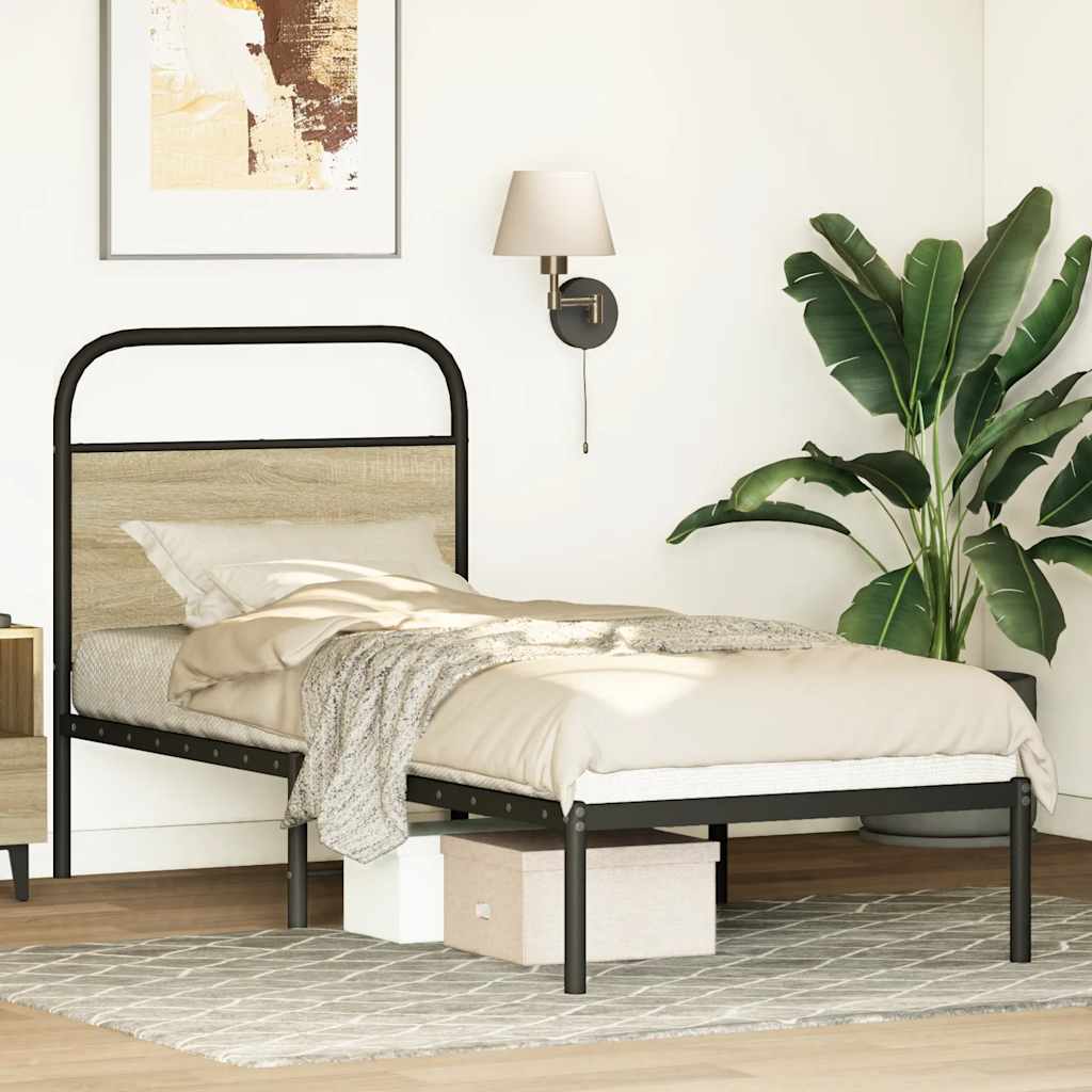 Bed Frame Without Mattress 80x200 cm Sonoma Oak Engineered Wood