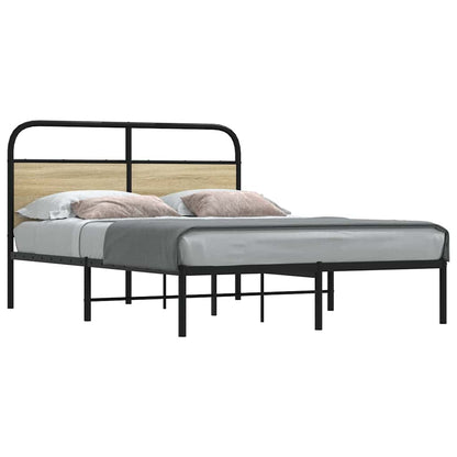 Bed Frame Without Mattress 140x200 cm Sonoma Oak Engineered Wood