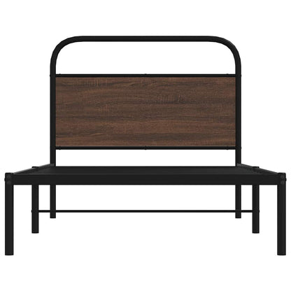 Bed Frame Without Mattress 100x190 cm Brown Oak Engineered Wood