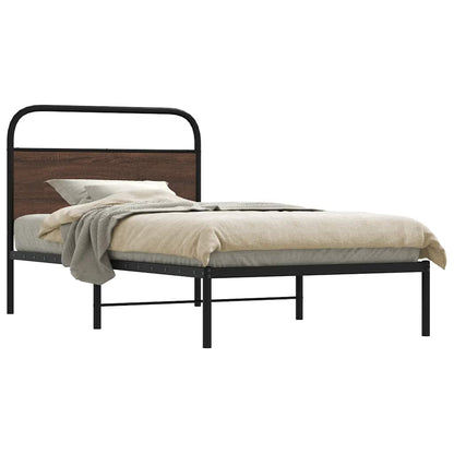 Bed Frame Without Mattress 100x190 cm Brown Oak Engineered Wood