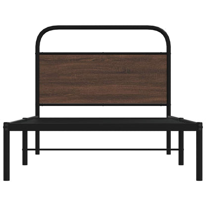 Bed Frame Without Mattress 107x203 cm Brown Oak Engineered Wood