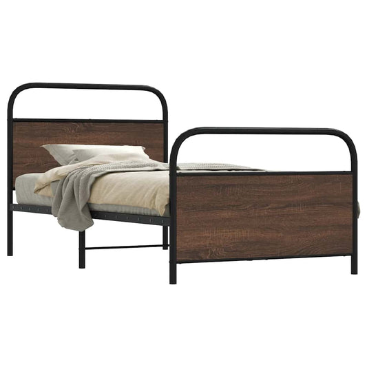 Bed Frame Without Mattress 100x200 cm Brown Oak Engineered Wood