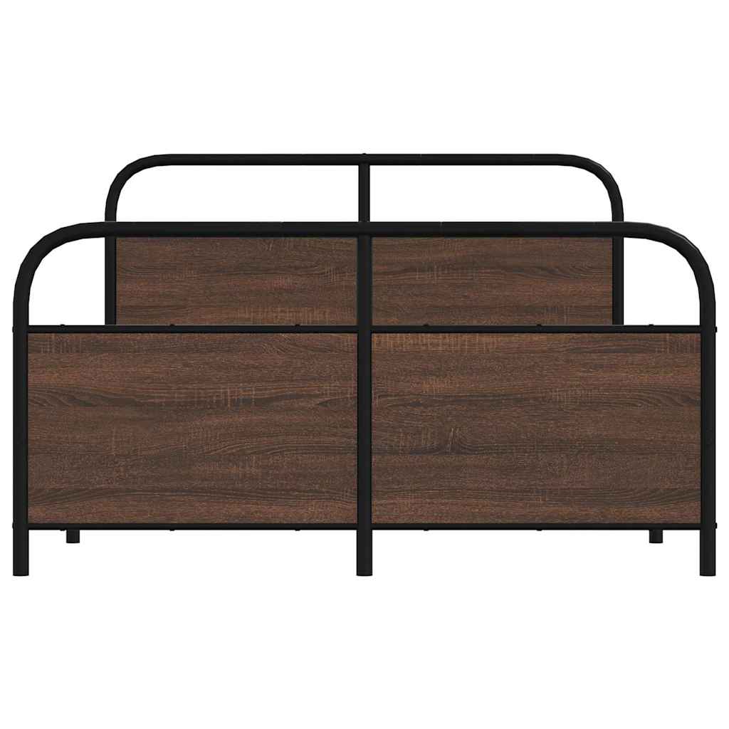 Bed Frame Without Mattress 120x200 cm Brown Oak Engineered Wood