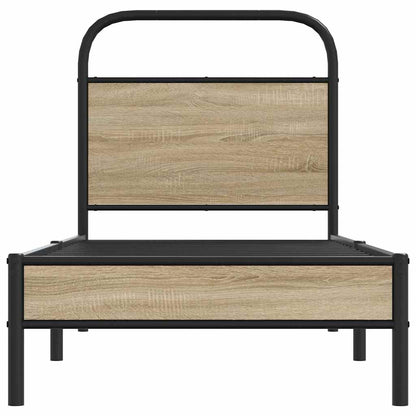 Bed Frame Without Mattress 80x200 cm Smoked Oak Engineered Wood